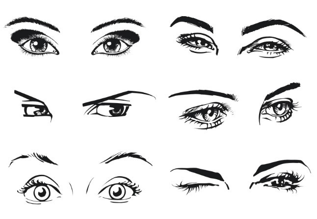 Vector Sketch Woman Eyes