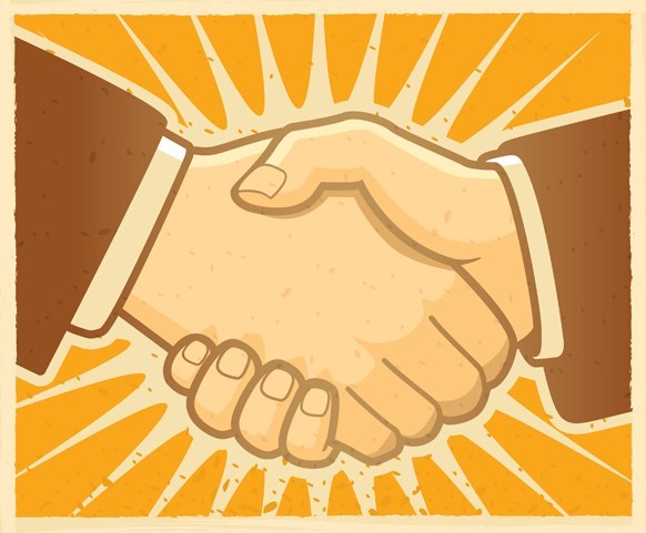 Vintage Handshake Illustration Vector