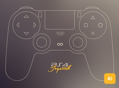 Play Station 4 Joystick Mockup Vector