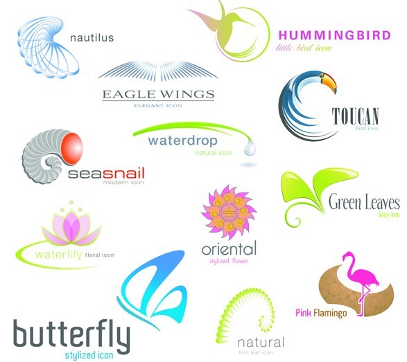 Set Of Vector Animal and Nature Logo Designs