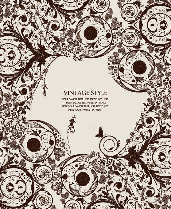 Vintage Ornamental Floral Patterns Vector 03