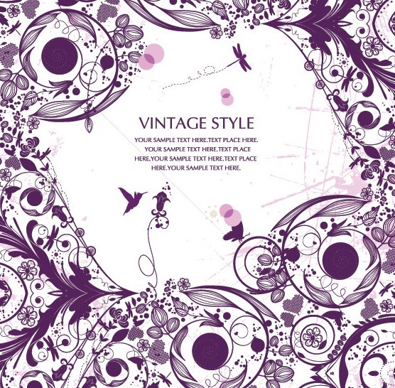 Vintage Ornamental Floral Patterns Vector 05