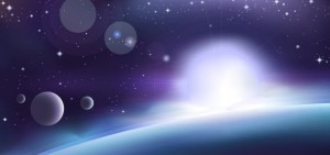 Blue Science Space Background Vector 03