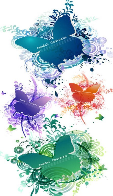 Colorful Butterfly Decorative Patterns Background Vector