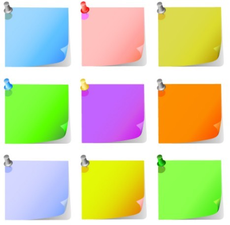 Set Of Vector Cartoon Sticky Notes For Kids 02
