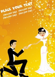Vector Romantic Marriage Proposal Background