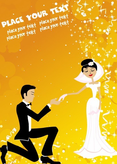 Vector Romantic Marriage Proposal Background