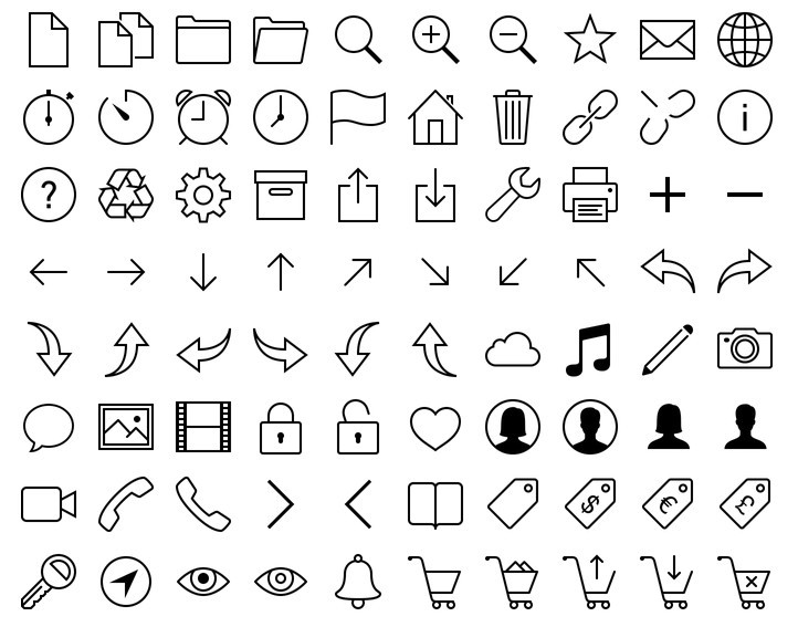 240+ iOS 7 Icons Vector