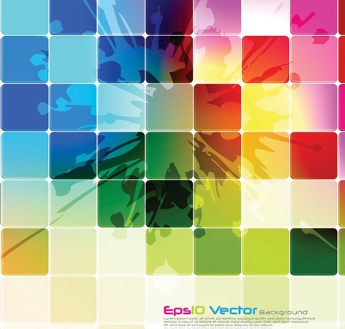 Abstract Colored Blocks Background Vector 01