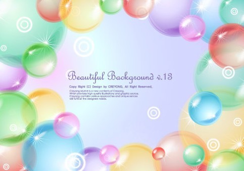 Beautiful Colored Bubbles Background Vector 03