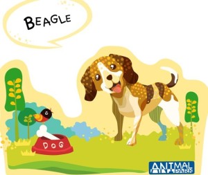 Cute Cartoon Beagle Illustration Vector