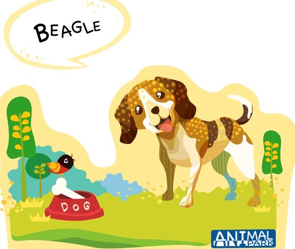 Cute Cartoon Beagle Illustration Vector