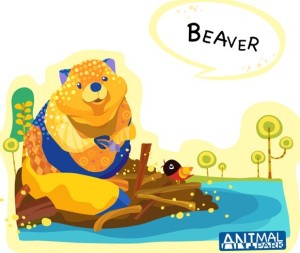 Cute Cartoon Beaver Illustration Vector