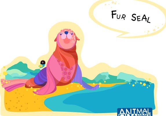 Cute Cartoon Fur Seal Illustration Vector