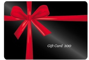Dark Gift Card With Red Ribbons Vector