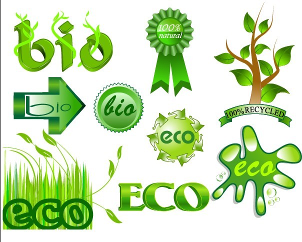Green ECO & BIO Concept Icons Vector