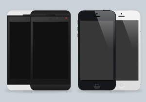iPhone 5 and BlackBerry PSD Mockup Templates