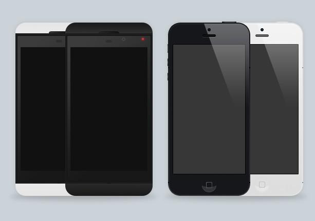 iPhone 5 and BlackBerry PSD Mockup Templates