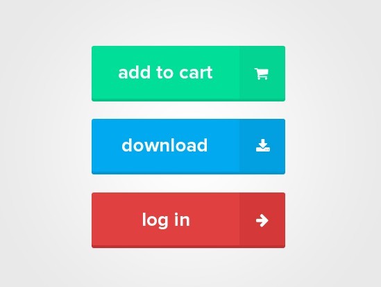 3 Colors Flat Buttons PSD