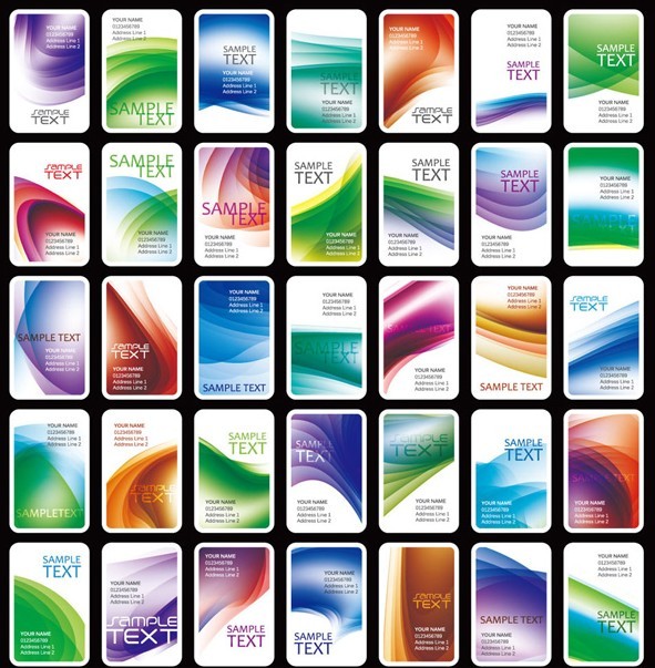 Collection Of Vector Rounded Vertical Card Templates 02