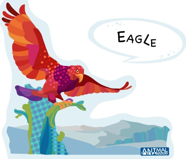 Cute Cartoon Eagle Illustration Vector