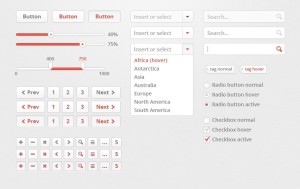 Minimal Grey and Orange Web UI Kit PSD