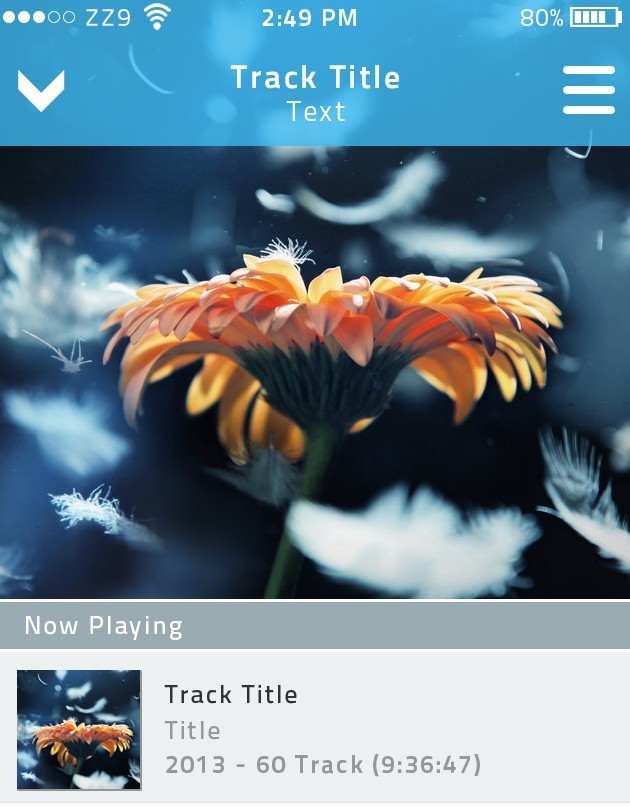 New iOS 7 Style Now Playing Interface PSD