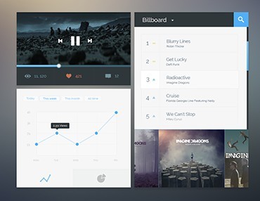 Pop Songs - Fashion Music UI PSD