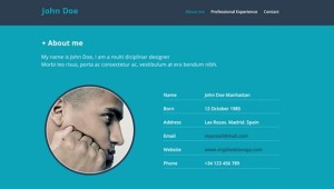 Resume Website PSD Mockup