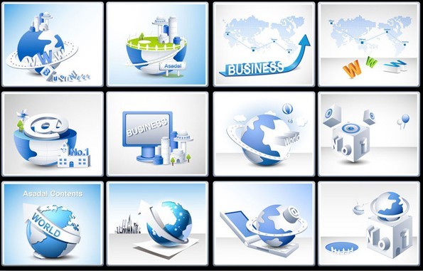 Set Of Vector Business Technology Design Elements 02