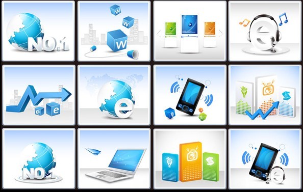 Set Of Vector Business Technology Design Elements