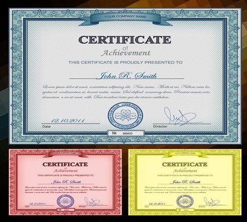 Vector Vintage Certificate Templates