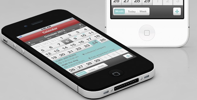 iPhone Calendar APP UI PSD