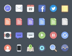 24+ Flat Web Icons PSD