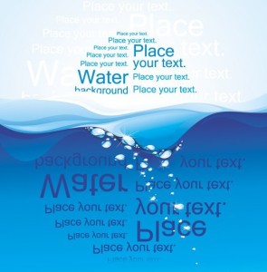 Abstract Sea Water with Letters Background Vector