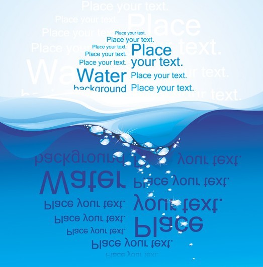Abstract Sea Water with Letters Background Vector
