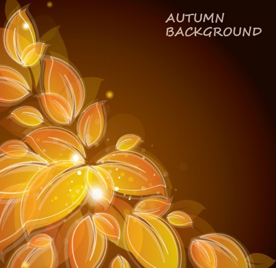 Autumn Yellow Leaves Background Vector 01