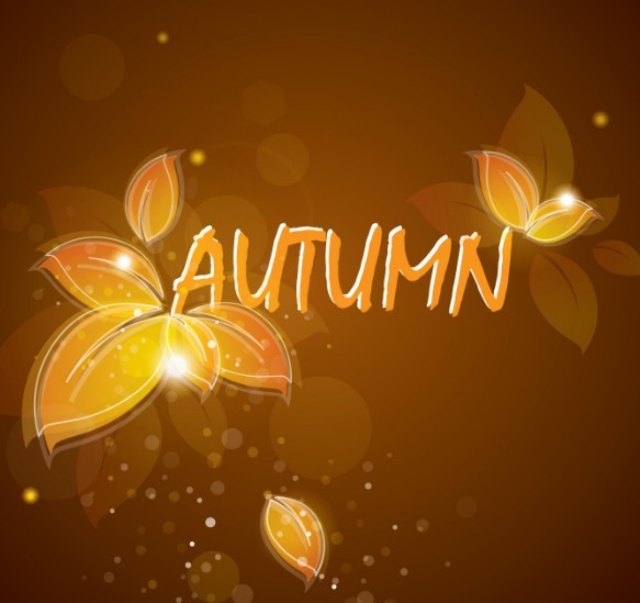 Autumn Yellow Leaves Background Vector 02