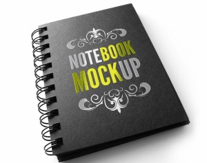 Dark Notebook PSD Mockup