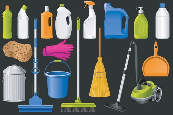 Set Of Clean House Cleaning Icons Vector 02
