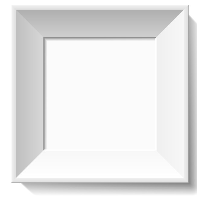 Simple White 3D Feel Photo Frame Vector