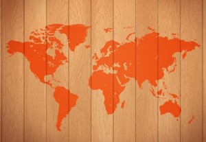 Wooden World Map