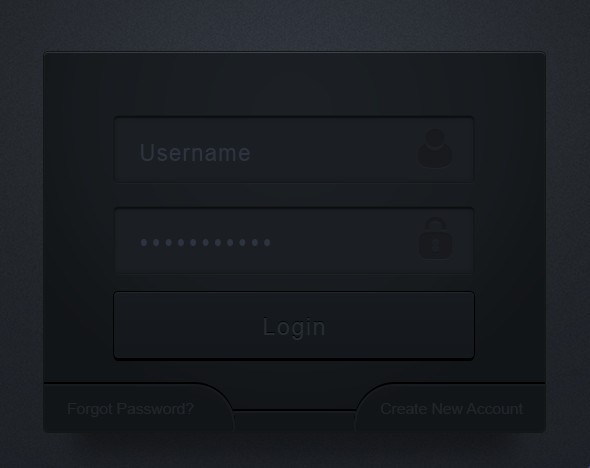 Black Login Form PSD