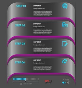 Dark Step By Step Infographic Design Elements Vector