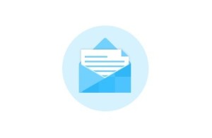 Flat Blue Mail Icon PSD