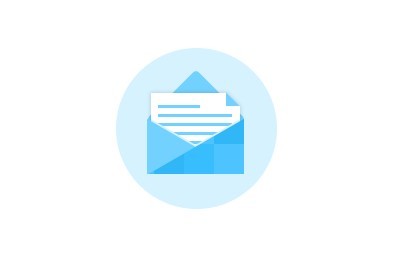 Flat Blue Mail Icon PSD