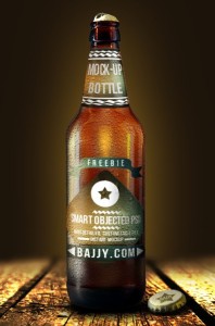 Fresh Beer Bottle Mockup PSD