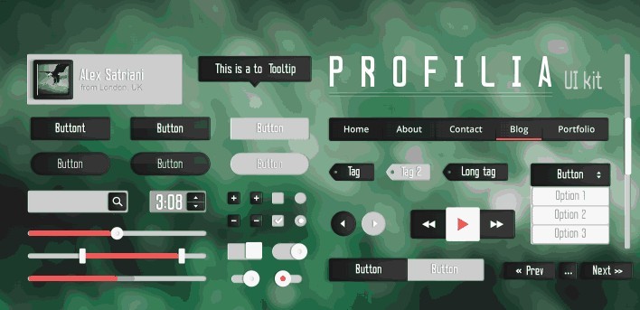 Profila UI kit For Web & Mobile PSD