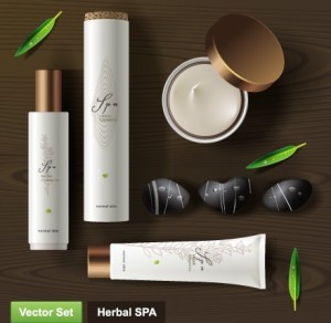 Set Of Vector Herbal SPA Design Elements