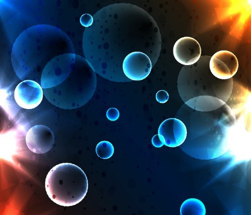 Bright Blue Abstract Bubbles and Light Background 01